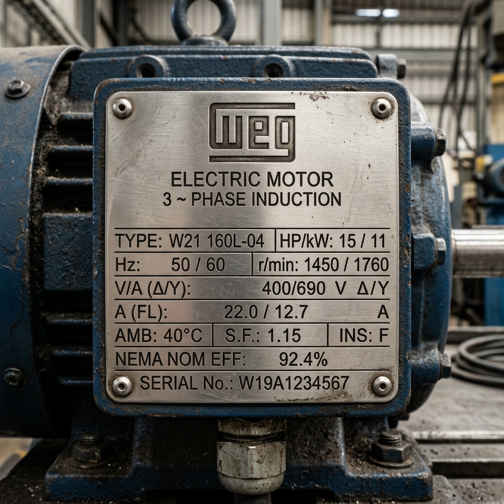 Detalhe da Placa de Especificações Técnicas